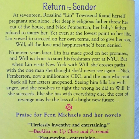 Return To Sender, a paperback book written by Fern Michaels 2010 - Picture 2 of 7